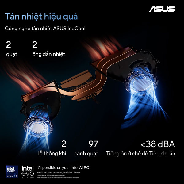 Laptop Asus Vivobook S14 OLED S5406SA-PP059WS (Ultra 7 258V/ 32GB RAm/ 1TB SSD/ 14 inch 3K/ 120Hz/ Win 11/ Office/ Blue)