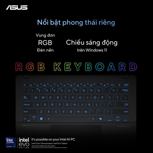 Laptop Asus Vivobook S14 OLED S5406SA-PP059WS (Ultra 7 258V/ 32GB RAm/ 1TB SSD/ 14 inch 3K/ 120Hz/ Win 11/ Office/ Blue)