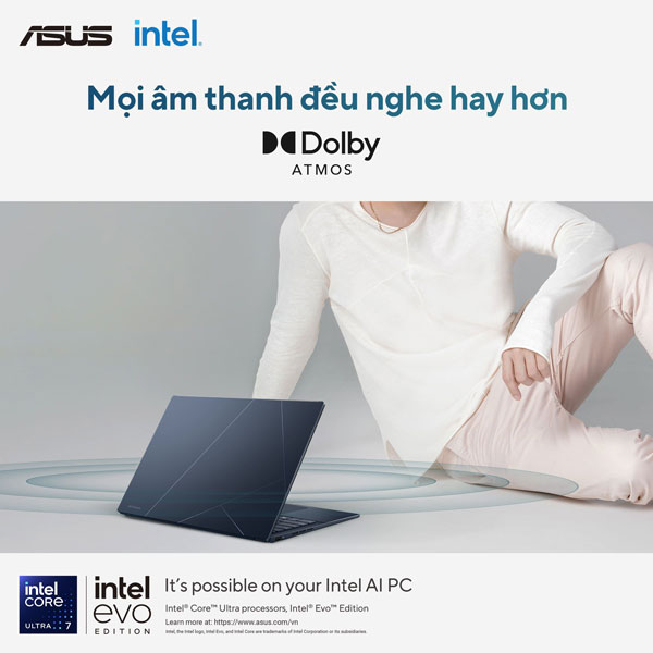Laptop Asus Zenbook 14 UX3405CA-PZ368WS (Ultra 7 255H/ 16GB RAM/ 512GB SSD/ 14 inch 3K Touch/ 120Hz/ Win 11/ Office/ Blue)