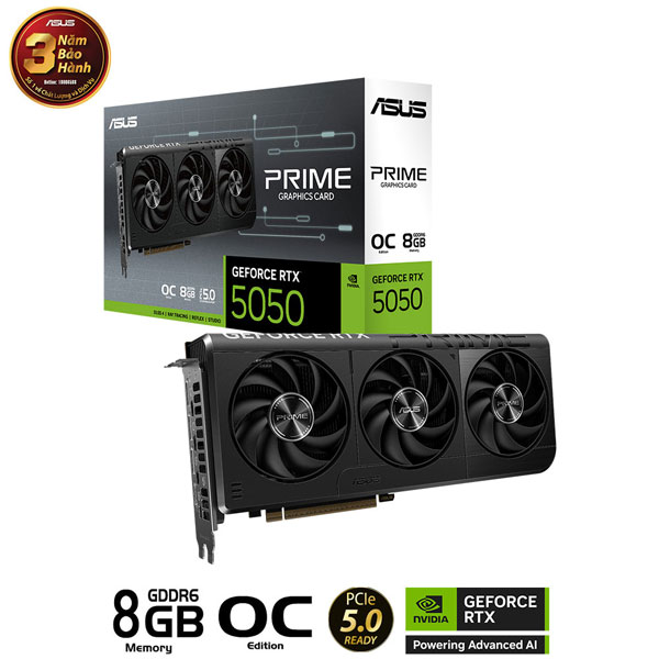 Card màn hình ASUS PRIME RTX 5050 8GB GDDR6 OC Edition