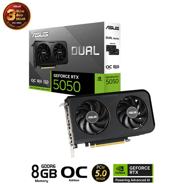 Card màn hình ASUS DUAL RTX 5050 8GB GDDR6 OC Edition