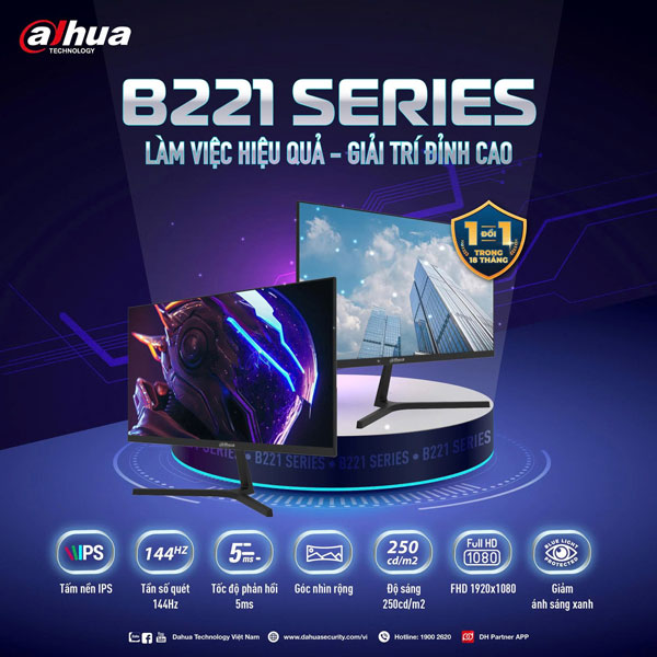 Màn hình máy tính Màn hình Dahua DHI-LM24-B221 (23.8 inch, FHD, IPS, 144Hz, 5ms)