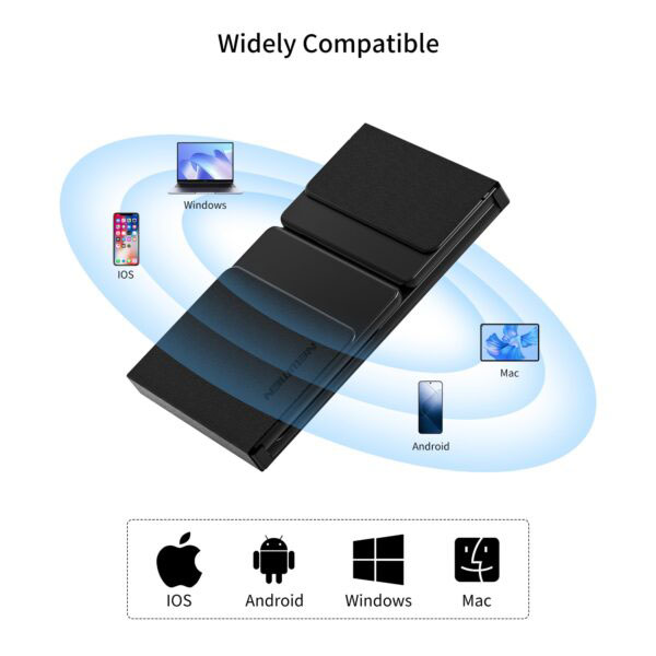 Bàn phím gấp không dây Newmen BK66 (Bluetooth/ Black)