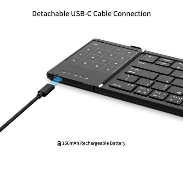 Bàn phím gấp không dây Newmen BK66 (Bluetooth/ Black)