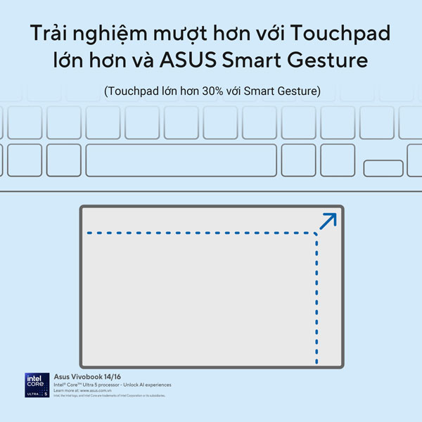 Laptop Asus Vivobook 14 A1407CA-LY008WS (Ultra 5 225H/ 16GB RAM/ 512GB SSD/ 14 inch WUXGA/ Win 11/ Office/ Silver)