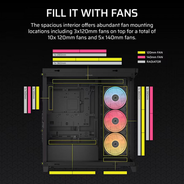Vỏ Case Corsair FRAME 4500X LX-R RGB iCUE LINK Panoramic (E-ATX,ATX, Micro ATX, Mini-ITX/ Black/ CC-9011316-WW)