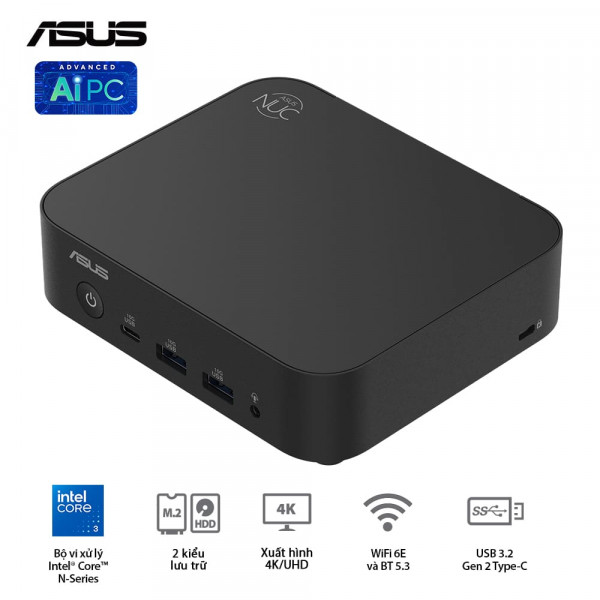 Máy tính mini Asus NUC 14 Essential NUC14MNK150 (Intel N150/ NoOS)