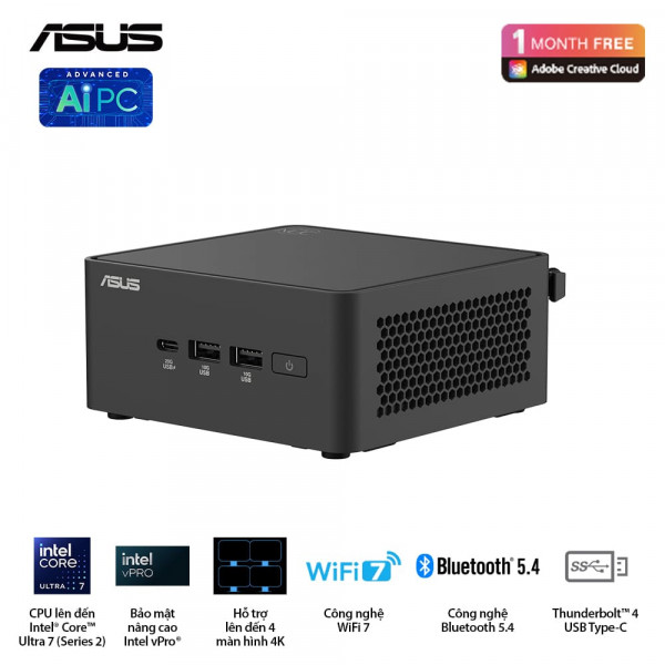 Máy tính mini Asus NUC 15 Pro Tall NUC15CRHU5 (Ultra 5 225H/ NoOS)