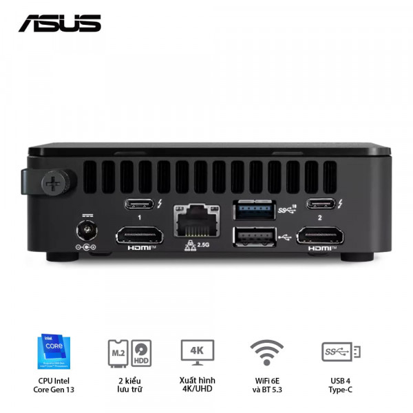 Máy tính mini Asus NUC 13 Pro Tall NUC13ANHH5 (Core i5 13420H/ NoOS)