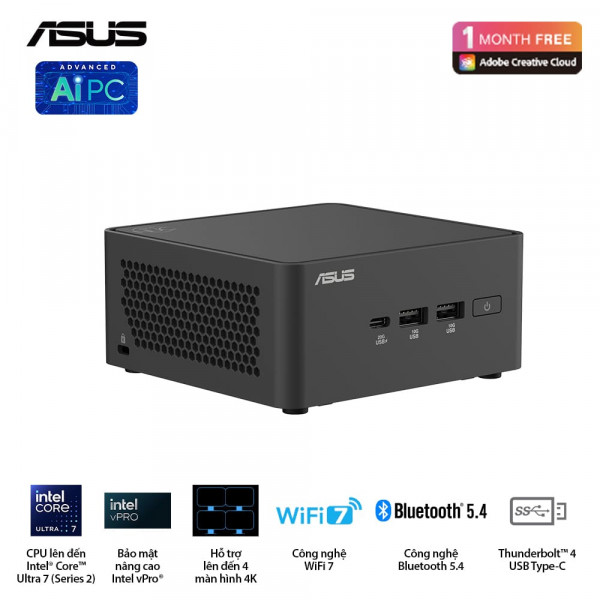 Máy tính mini Asus NUC 15 Pro Tall NUC15CRHU7 (Ultra 7 255H/ NoOS)