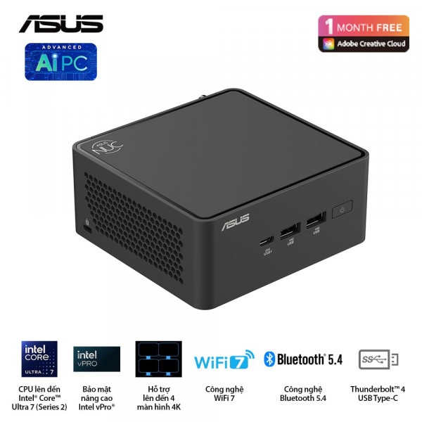 Máy tính mini Asus NUC 15 Pro Tall NUC15CRHU7 (Ultra 7 255H/ NoOS)