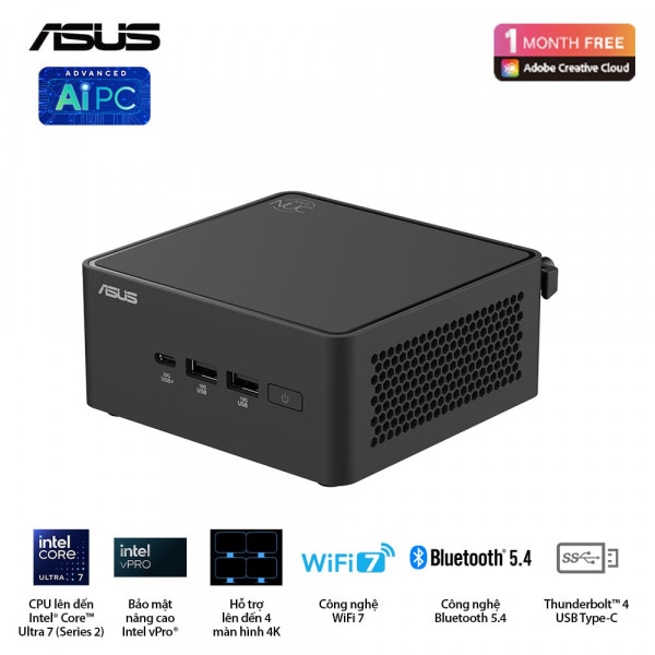Máy tính mini Asus NUC 15 Pro Tall NUC15CRHU7 (Ultra 7 255H/ NoOS)