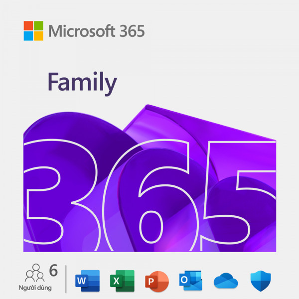 Phần mềm Microsoft Office 365 Family EP2-36890 (6 người/ 5 thiết bị/ người/ 12 tháng)
