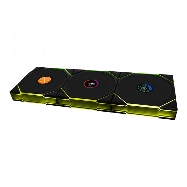 FAN CASE Lian Li TL LCD Reverse Wireless 120-3 Black - 12RTLLCD1W3B