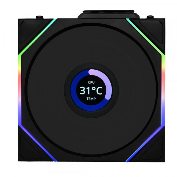 FAN CASE Lian Li TL LCD Reverse Wireless 120-3 Black - 12RTLLCD1W3B