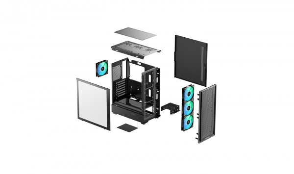 Vỏ Case DeepCool CC550 4F (Mid Tower/Màu đen/Mặt lưới)