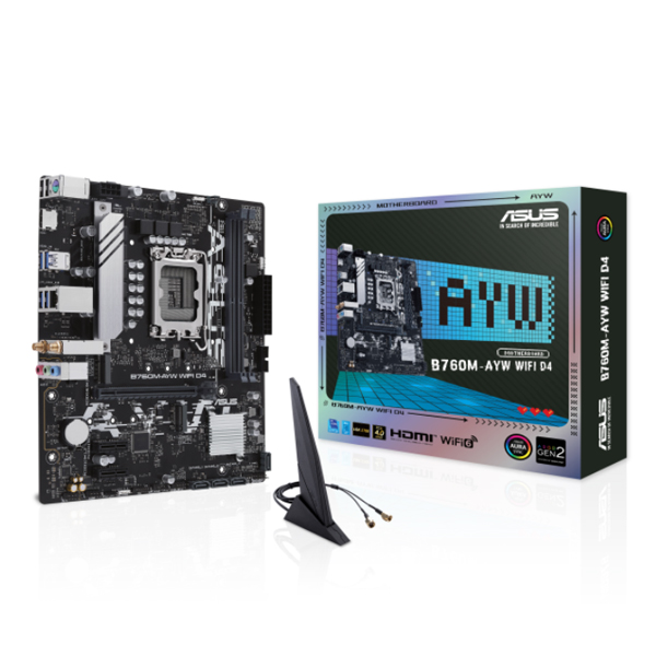 Mainboard Asus B760M-AYW WIFI D4 (Intel B760/ Socket 1700/ M-ATX)